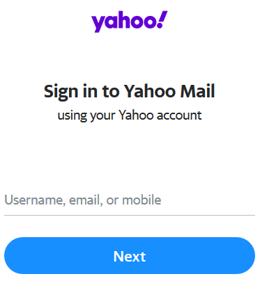 Yahoo mail login